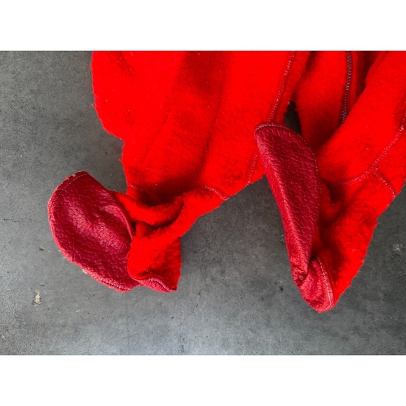VTG Nitey Nite Sleeper Blanket Red Small Footed Full Zip Acrylic Cotton - Picture 3 of 5